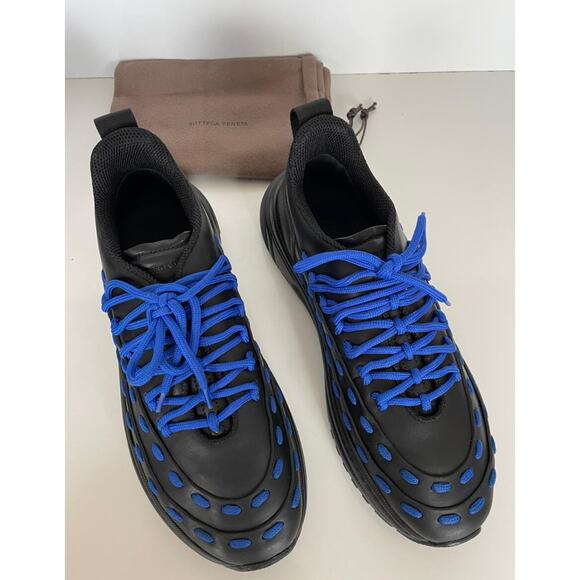 Bottega Veneta Mens Leather Black/Blue Sneakers 11 US (44) 578305 NIB $950 main image 4